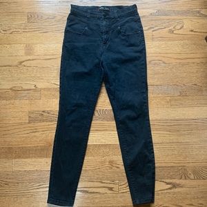 BDG Washed Distressed Balck high waisted seam jean